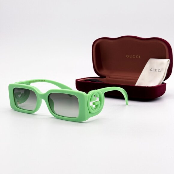 NEW GUCCI GG1325S 004 WOMEN GREEN SUNGLASSES GUCCI - Picture 1 of 15